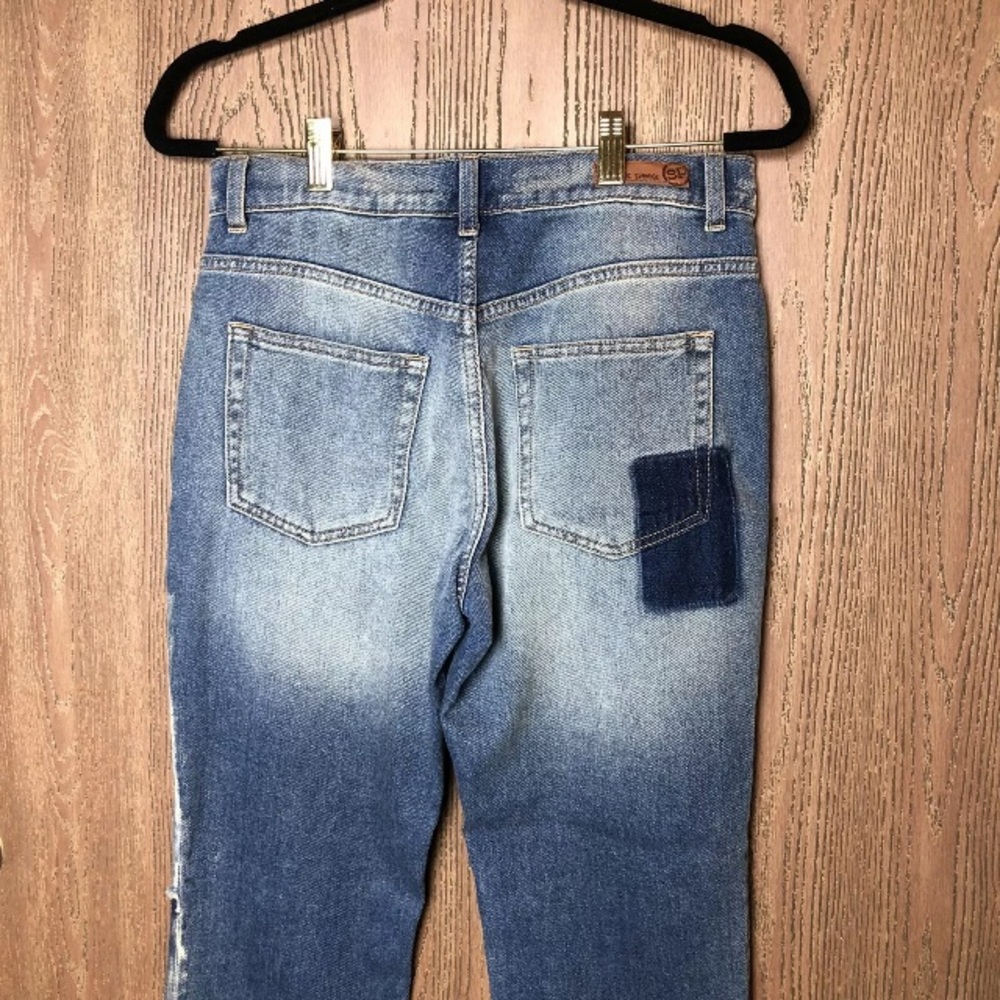 Sp Black Destroyed Patchwork Crop Jeans - image 6